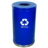 WITT Emoti-Can Indoor Steel Recycling Receptacle w/ 7” Round Slot - 18” diameter, Blue